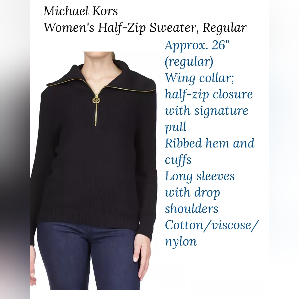Michael Kors Black Half-Zip Sweater